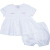 Delicate Floral Batiste Diaper Set, White - Mixed Apparel Set - 1 - thumbnail