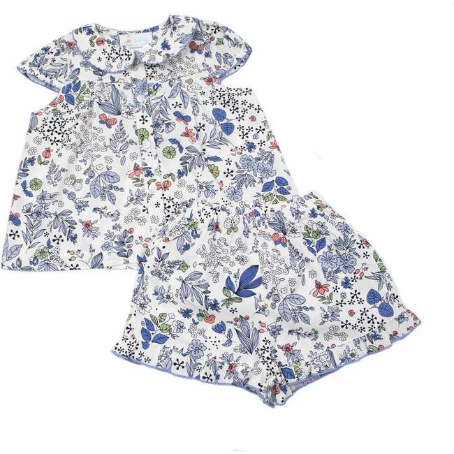 Round Collar Blouse, Infant, Blue Multi - Blouses - 2