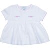 Delicate Floral Batiste Diaper Set, White - Mixed Apparel Set - 4