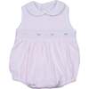 Bow Smocked Bubble Romper, Pink - Rompers - 1 - thumbnail