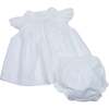 Smocked Bishop Collar Batiste Diaper Set, White - Mixed Apparel Set - 1 - thumbnail