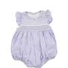 Anna Smocked Bubble Romper, Lilac - Rompers - 1 - thumbnail