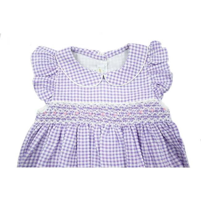 Anna Smocked Bubble Romper, Lilac - Rompers - 2