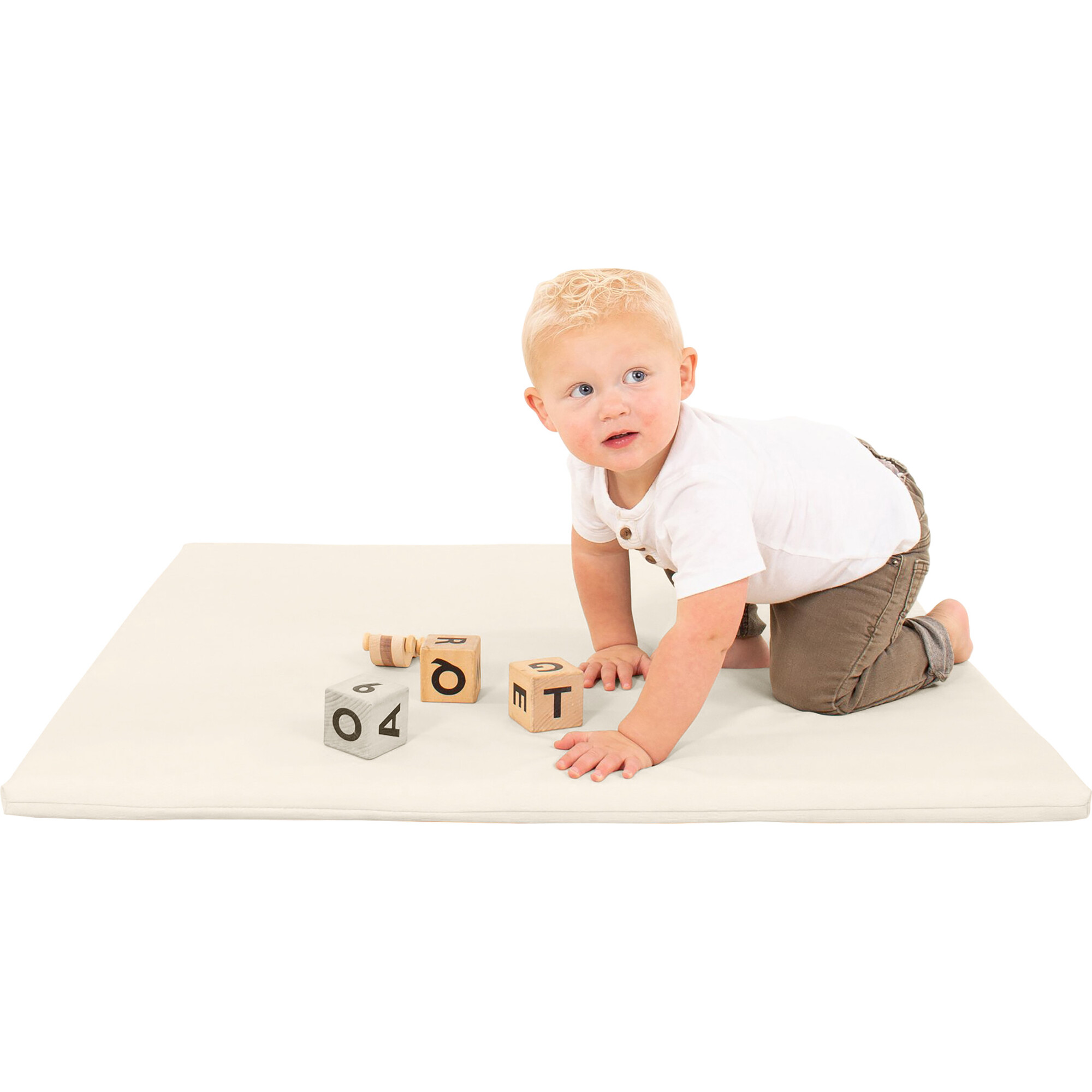 Padded Square Play Mat, Ivory - Playmats - 1