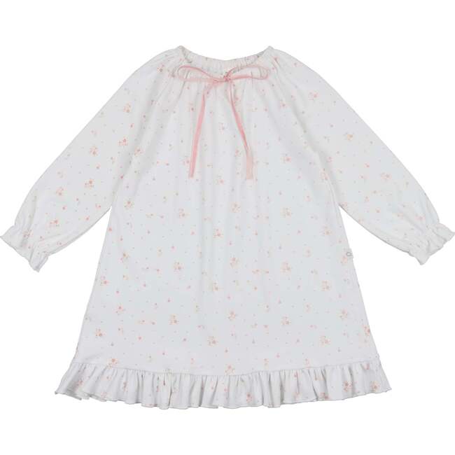Dressy Floral Nightgown, Pink - Nightgowns - 1