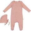 Floral Footie & Bonnet Set, Pink - Footie Pajamas - 1 - thumbnail