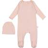 Basic Footie & Hat Set, Pink - Footie Pajamas - 1 - thumbnail