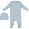 Basic Footie & Hat Set, Light Blue - Footie Pajamas - 1 - thumbnail