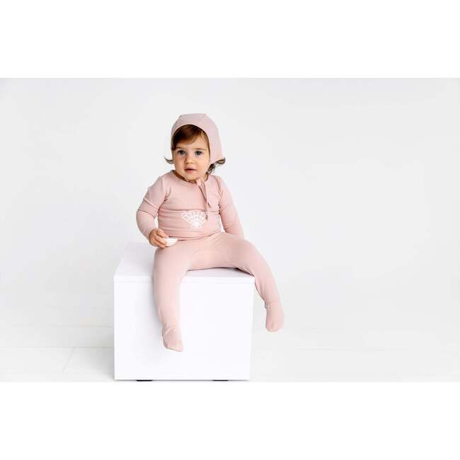 Nautical Graphic Footie & Bonnet, Pink - Footie Pajamas - 2