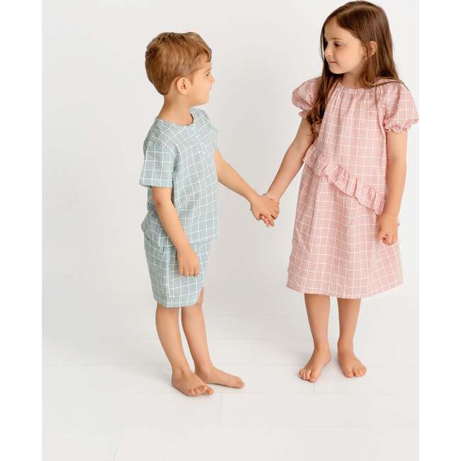 Gingham Dress, Pink - Dresses - 3