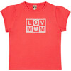 Love Mom T-Shirt, Pink - T-Shirts - 1 - thumbnail