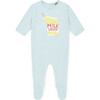 Milk Lover Footed Pajamas, Blue - Footie Pajamas - 1 - thumbnail