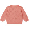 Openwork Hearts Knit Baby Cardigan, Pink - Cardigans - 2