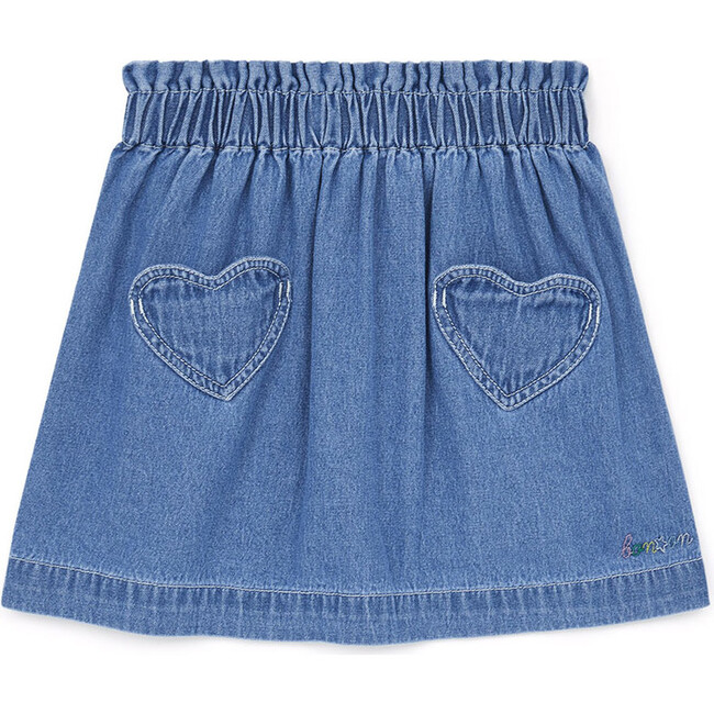 Douchka Heart Pocket Skirt, Blue - Skirts - 1