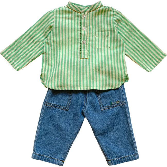 Matt Western Baby Shirt, Green - Shirts - 4