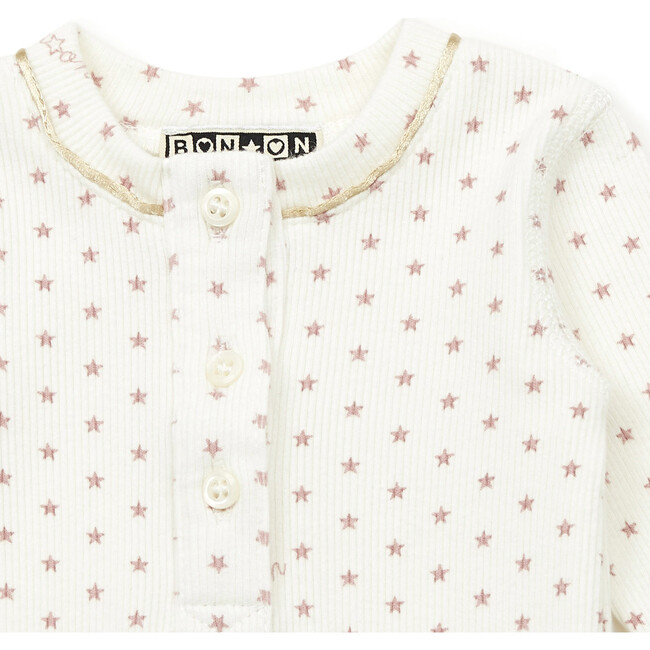 Classic Stars Footed Pajamas, Pink - Pajamas - 3