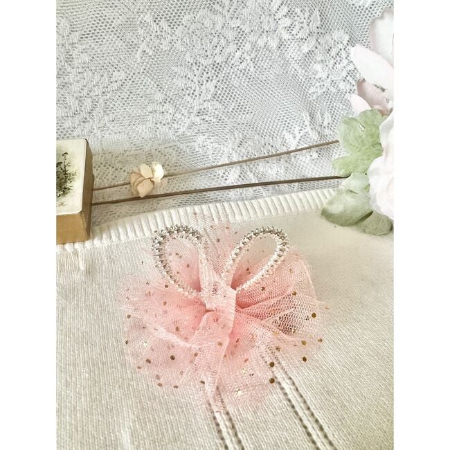 Fancy Mesh Bunny Ear Hair Clip, Pink - Hair Accessories - 2