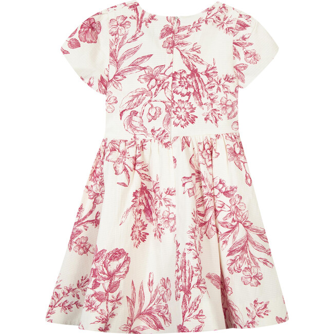 Summer Toile Round Neck Party Dress, Red - Dresses - 2