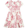 Summer Toile Round Neck Party Dress, Red - Dresses - 2