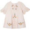 Lace Embroidered Baby Dress, Pink - Dresses - 1 - thumbnail