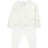 Pointelle Cotton Kimono Baby Set, White - Mixed Apparel Set - 1 - thumbnail