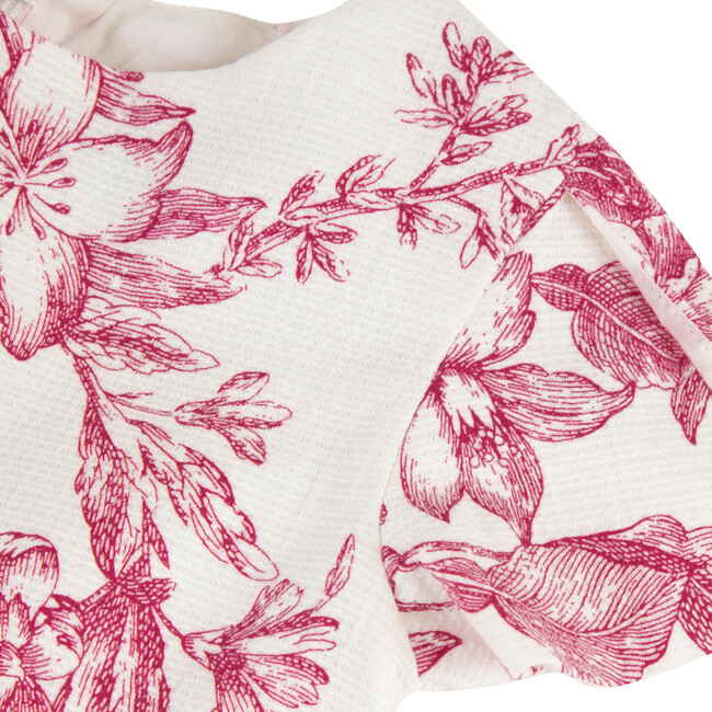 Summer Toile Round Neck Party Dress, Red - Dresses - 3