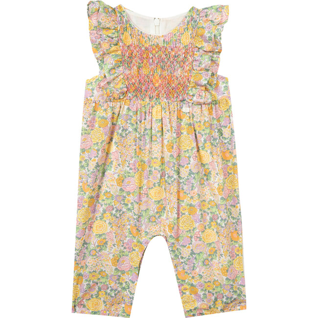 Liberty Smocked Baby Jumpsuit, Pink