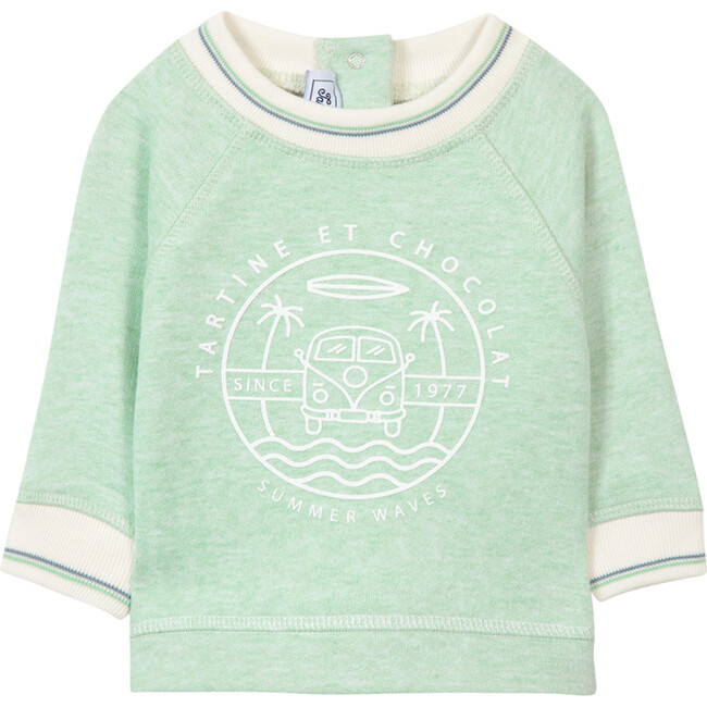 Summer Waves Baby Sweatshirt, Green - Sweatshirts - 1