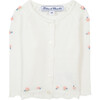 Embroidered Floral Cotton Cardigan, White - Cardigans - 1 - thumbnail
