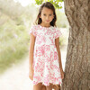 Summer Toile Round Neck Party Dress, Red - Dresses - 4