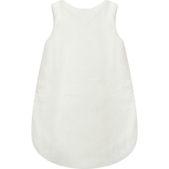 Pointelle Organic Cotton Baby Sleeping Bag, White - Hats - 2