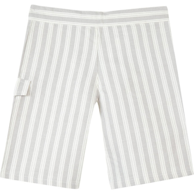 Cotton Stripe Baby Pants, Grey - Shorts - 2