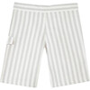 Cotton Stripe Baby Pants, Grey - Shorts - 2 - thumbnail