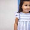 Coastal Stripe Flutter Sleeve Baby Dress, Blue - Dresses - 6