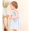 Coastal Stripe Flutter Sleeve Baby Dress, Blue - Dresses - 7