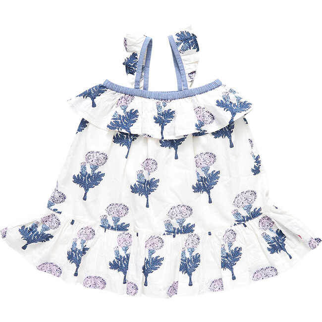 Amalia Ruffle Shoulder Dress, Lavender Marigold