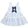 Eloise 2-Tired Center Back Slit Dress, Faded Stripe - Dresses - 3 - thumbnail