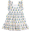 Women's Elsie Ruffle Sleeve Dress, Sunburst Dandelion - Dresses - 1 - thumbnail