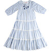 Women's Indira 3/4 Sleeve Dress, Faded Stripe - Dresses - 1 - thumbnail