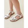 Sofia Sandal With Ankle Buckle, Metallic Silver - Sandals - 2 - thumbnail