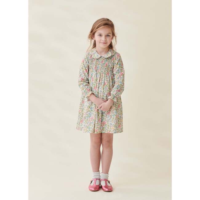 Cora Long Blouson Sleeve Smock Dress, Multi Floral - Dresses - 2