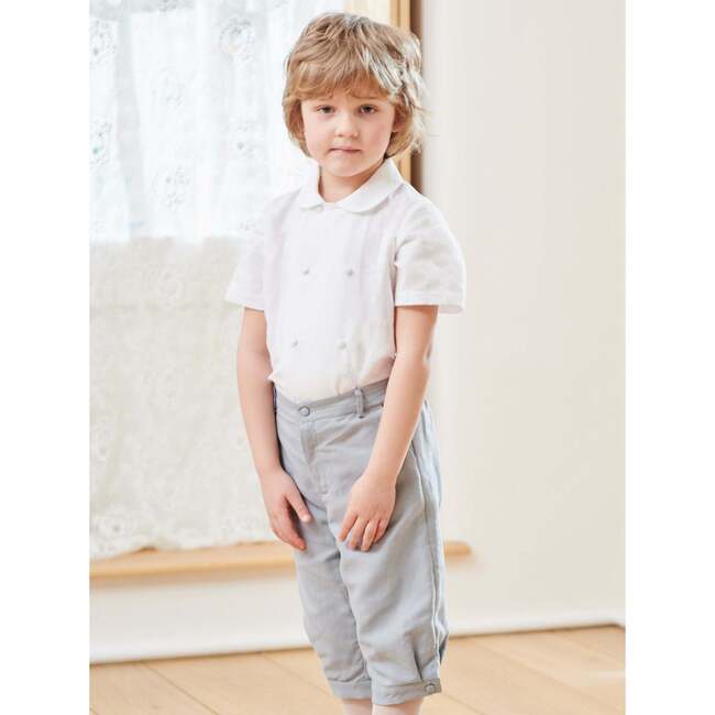 Dono Knee Length Zip Knickerbocker, Light Blue - Pants - 2