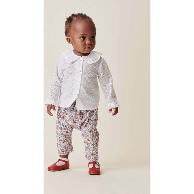 Alex Long Leg Pull-On Trouser, Red Floral - Pants - 2