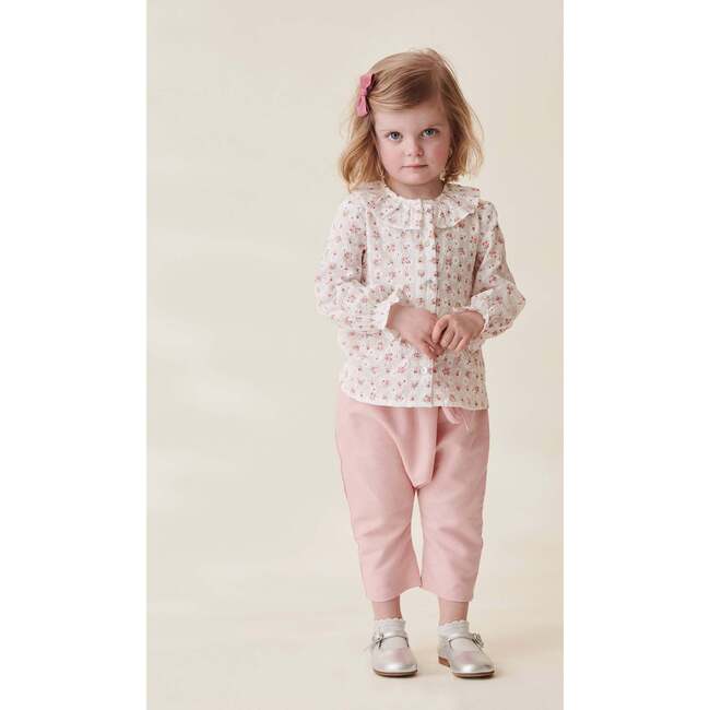 Lorna Long Blouson Sleeve Shirt, Pink Floral - Shirts - 2
