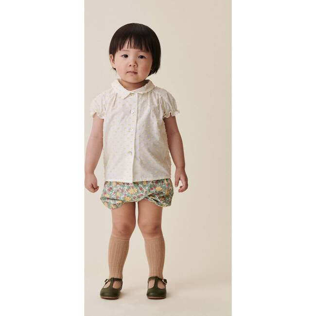 Gala Gathered Cuff Bloomers, Green Floral - Bloomers - 2