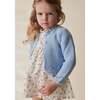 Brisa Lacey Ribbed Knit Cardigan, Dusty Blue - Cardigans - 2