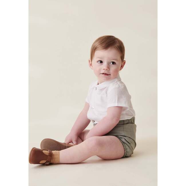 Orlando Classic-Cut Collar Short Sleeve Set, Green - Rompers - 2