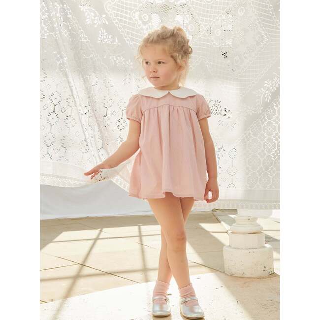 Hestia Peter Pan Collar Set, Pink Polka Dot - Dresses - 2
