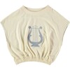 Orpheus Ecru Flame Knit T-Shirt, Blue - Tees - 1 - thumbnail