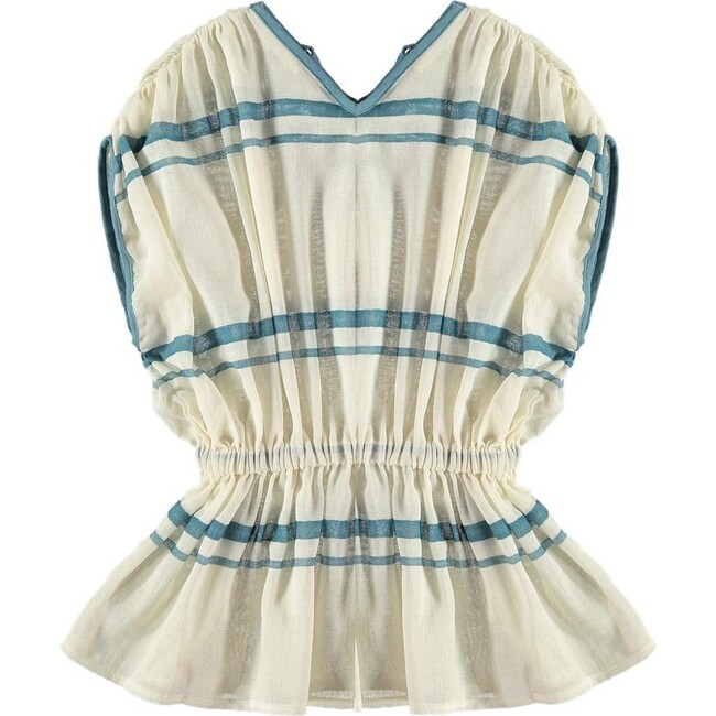 Pandora Double Stripe Blouse, Blue - Blouses - 1